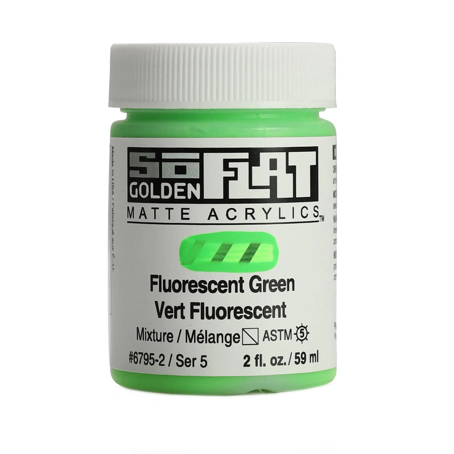 Golden SoFlat Acrylfarbe Fluoreszierend Grun 59 ml - Kidis Art