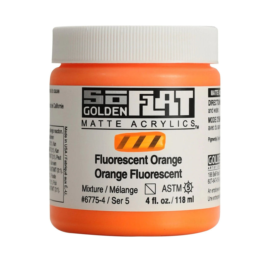 Golden SoFlat Acrylfarbe Fluoreszierend Orange 118 ml - Kidis Art
