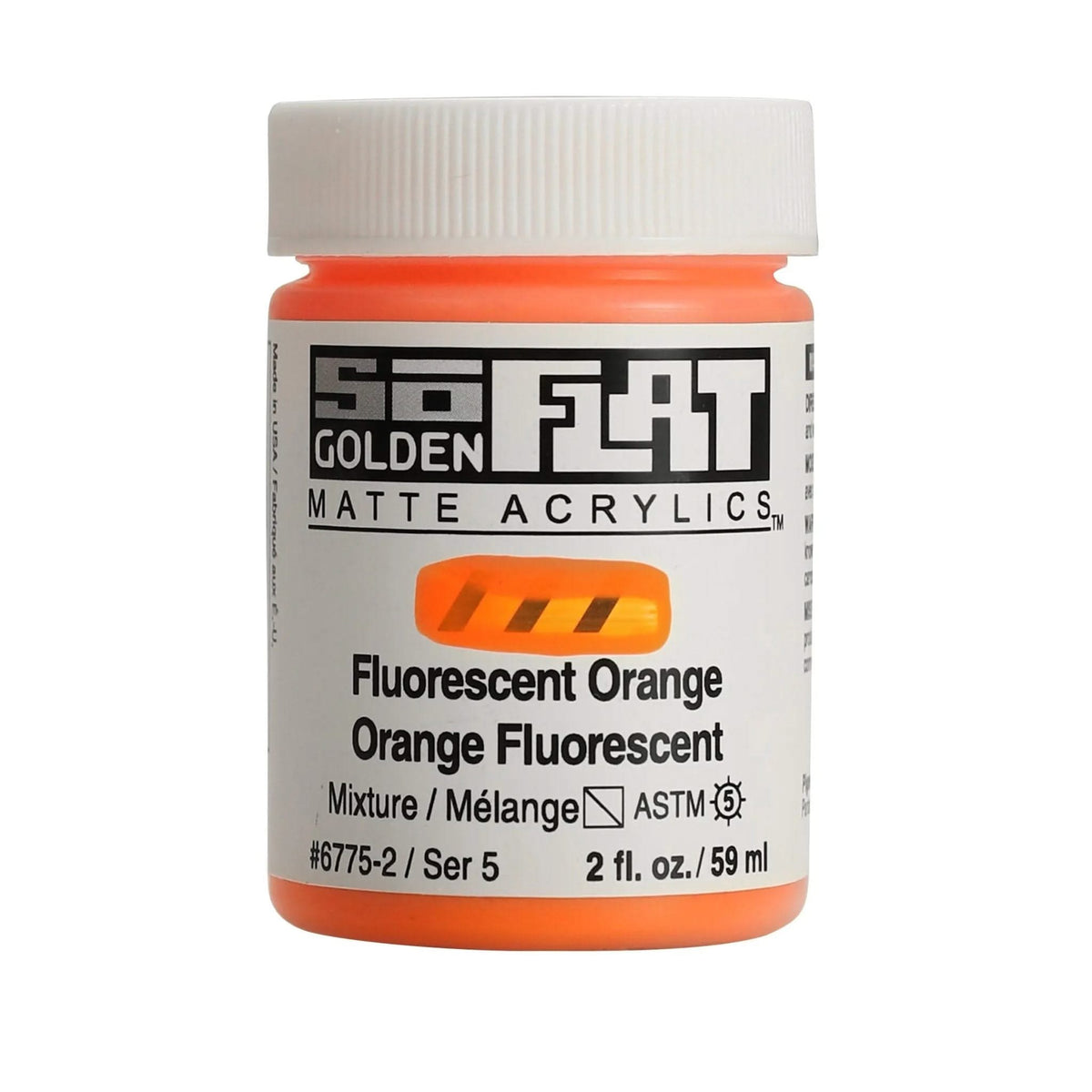 Golden SoFlat Acrylfarbe Fluoreszierend Orange 59 ml - Kidis Art