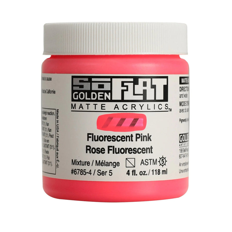 Golden SoFlat Acrylfarbe Fluoreszierend Pink 118 ml - Kidis Art