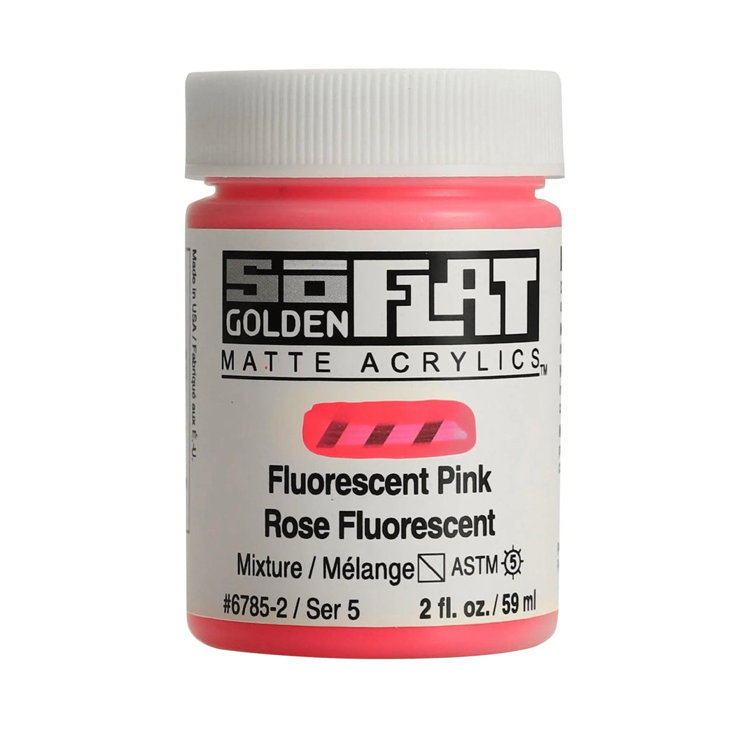 Golden SoFlat Acrylfarbe Fluoreszierend Pink 59 ml - Kidis Art