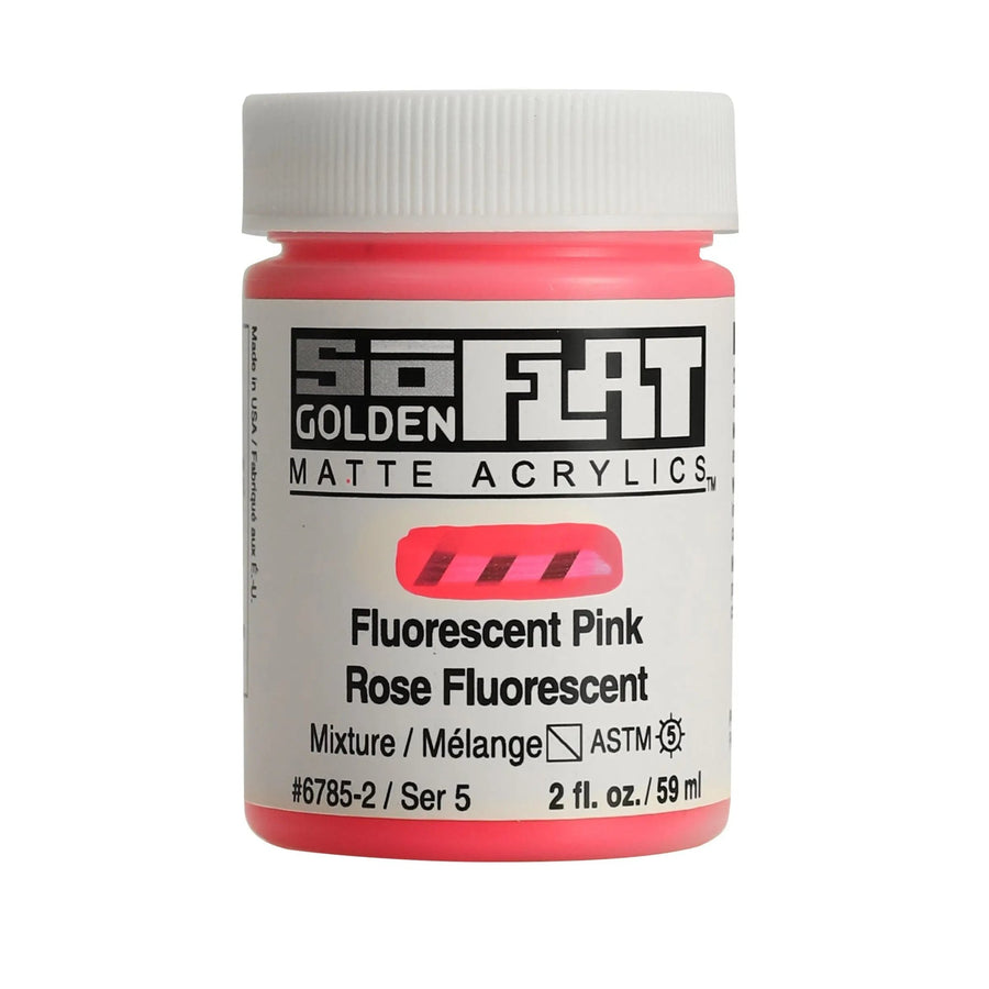 Golden SoFlat Acrylfarbe Fluoreszierend Pink 59 ml - Kidis Art