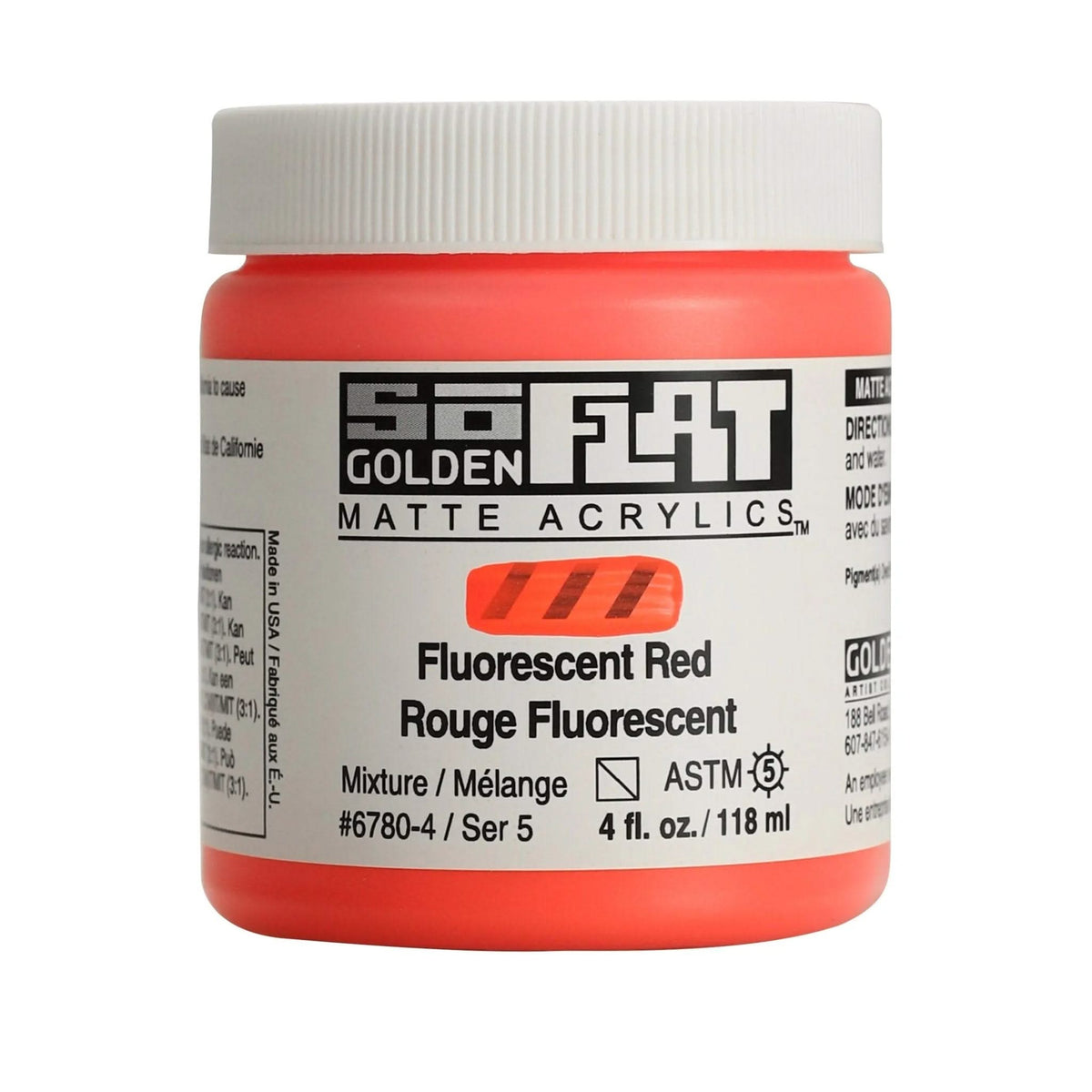 Golden SoFlat Acrylfarbe Fluoreszierend Rot 118 ml - Kidis Art
