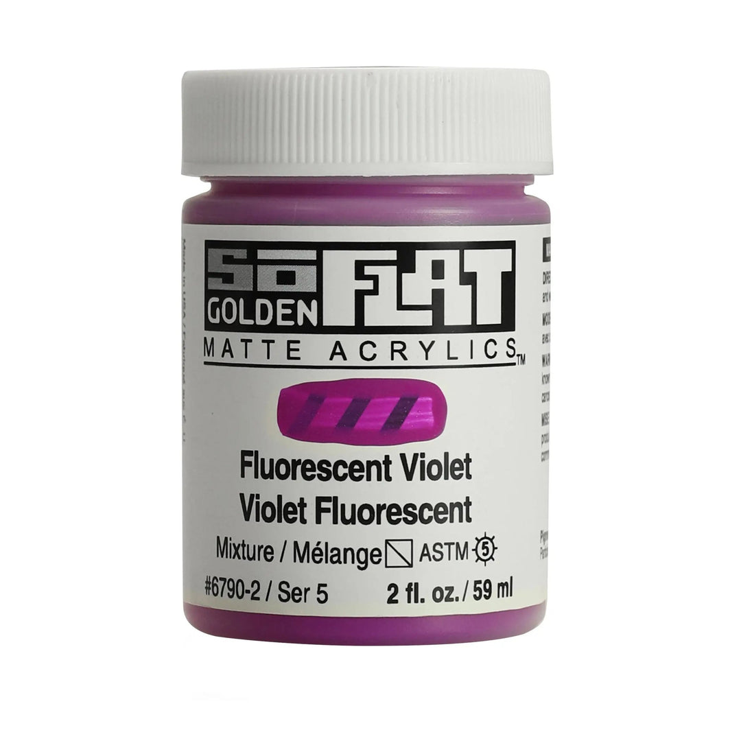 Golden SoFlat Acrylfarbe Fluoreszierend Violett 59 ml - Kidis Art