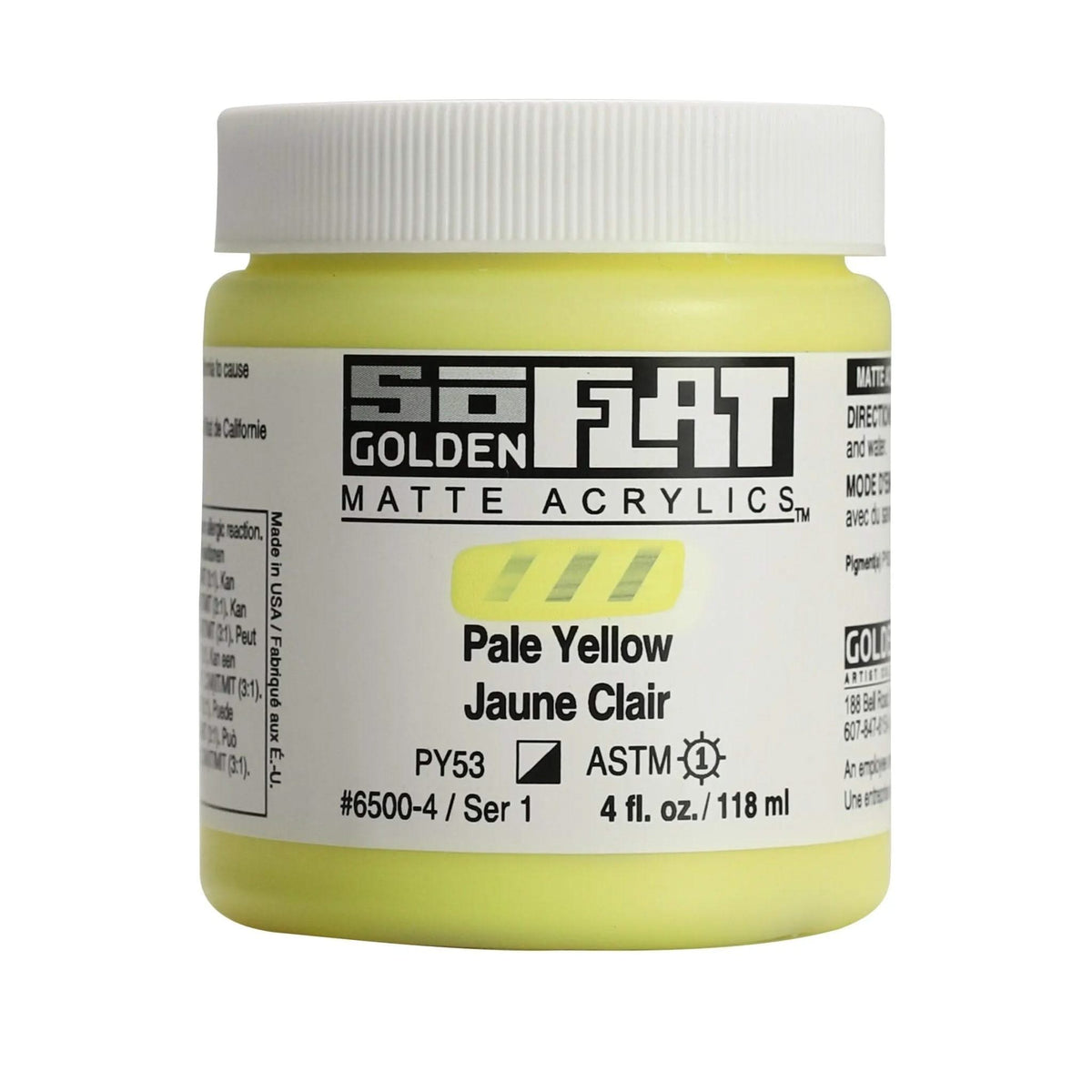 Golden SoFlat Acrylfarbe Gelb Hell 118 ml - Kidis Art