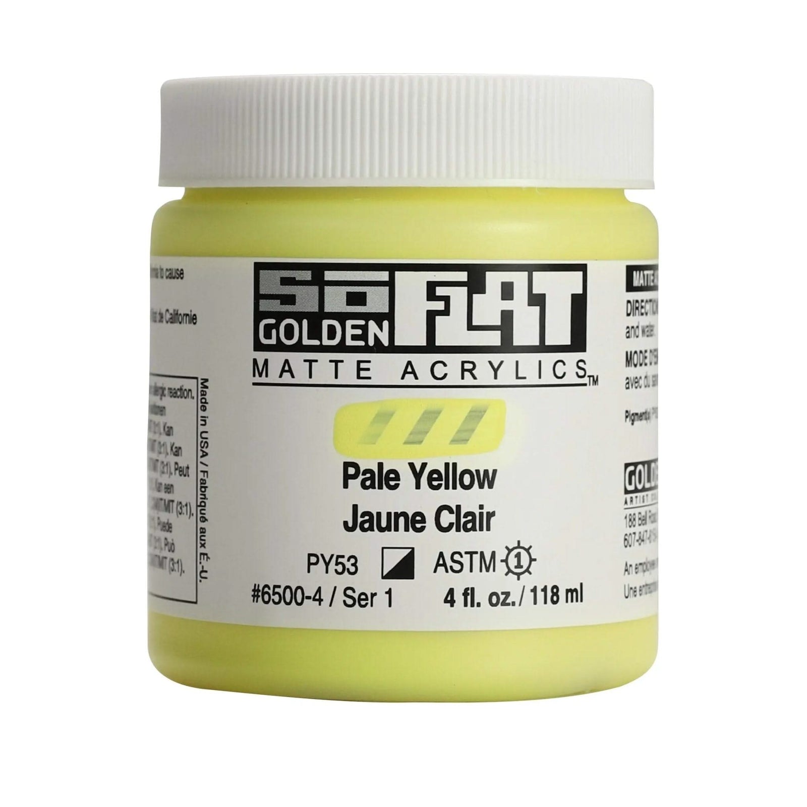 Golden SoFlat Acrylfarbe Gelb Hell 118 ml - Kidis Art