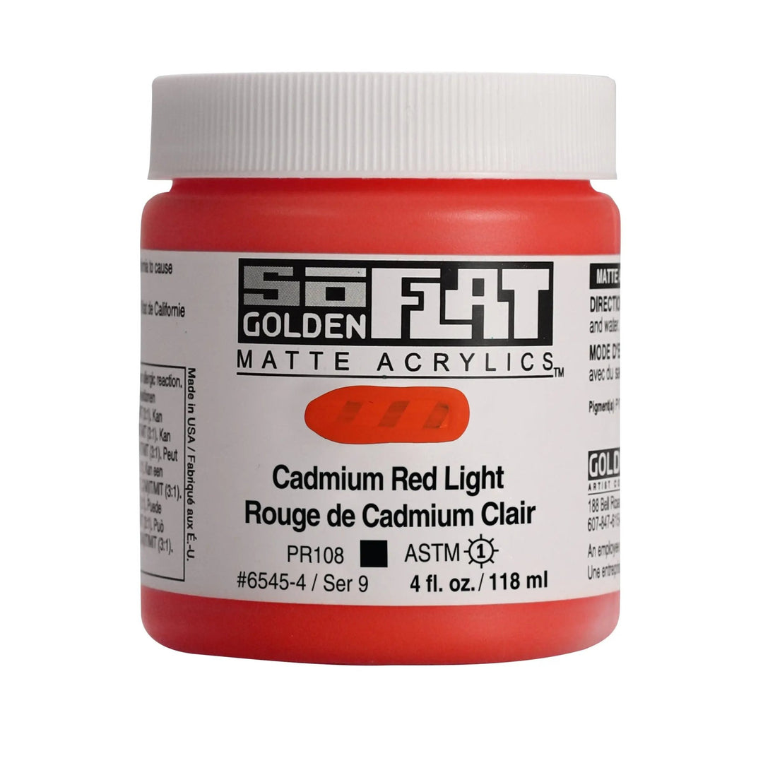 Golden SoFlat Acrylfarbe Kadmiumrot Hell 118 ml - Kidis Art