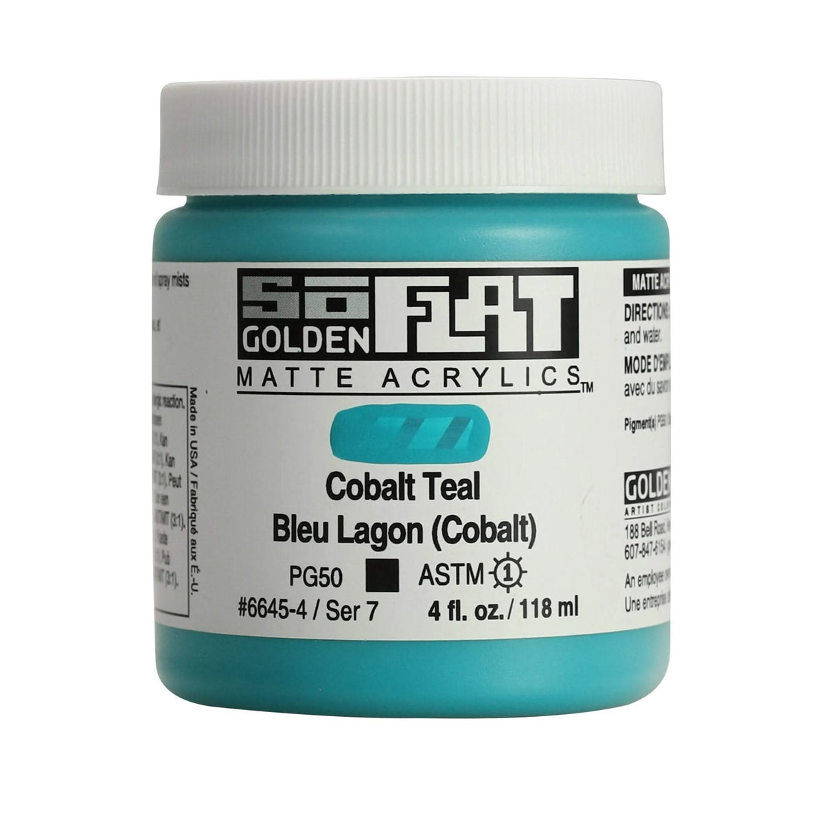 Golden SoFlat Acrylfarbe Kobaltblaugrun 118 ml - Kidis Art