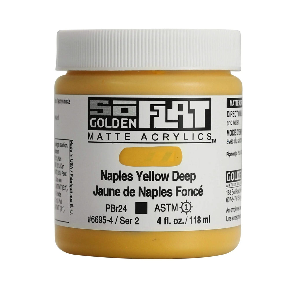 Golden SoFlat Acrylfarbe Naepelgelb Dunkel 118 ml - Kidis Art