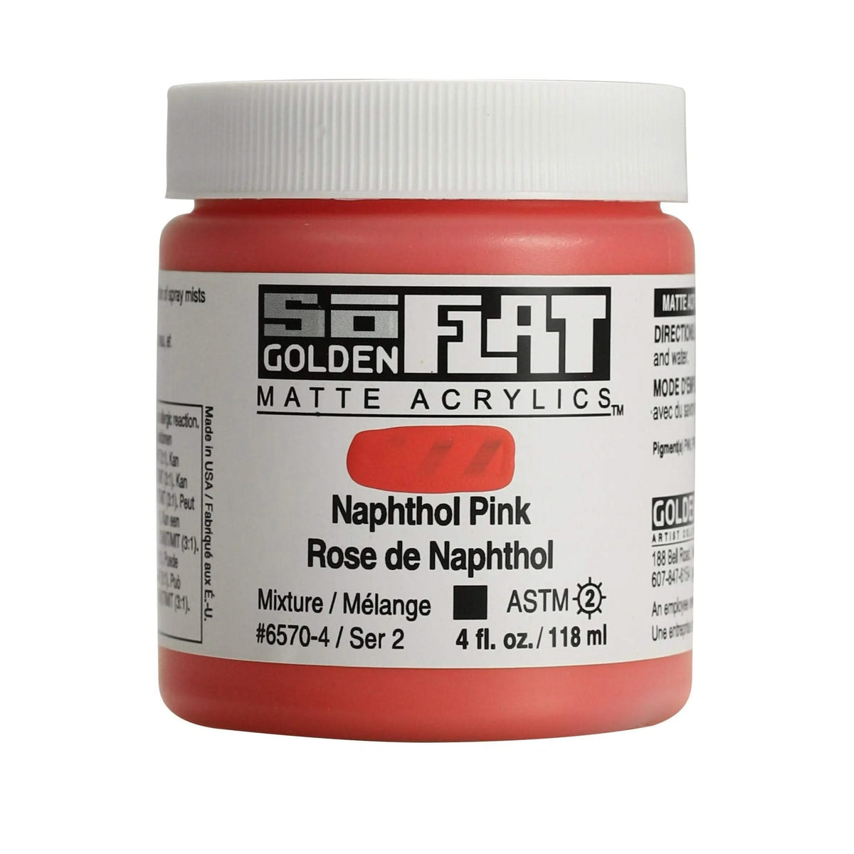 Golden SoFlat Acrylfarbe Naphthol Pink 118 ml - Kidis Art