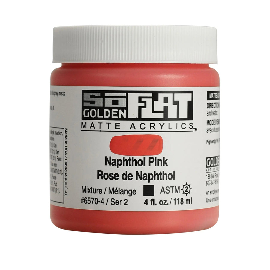 Golden SoFlat Acrylfarbe Naphthol Pink 118 ml - Kidis Art