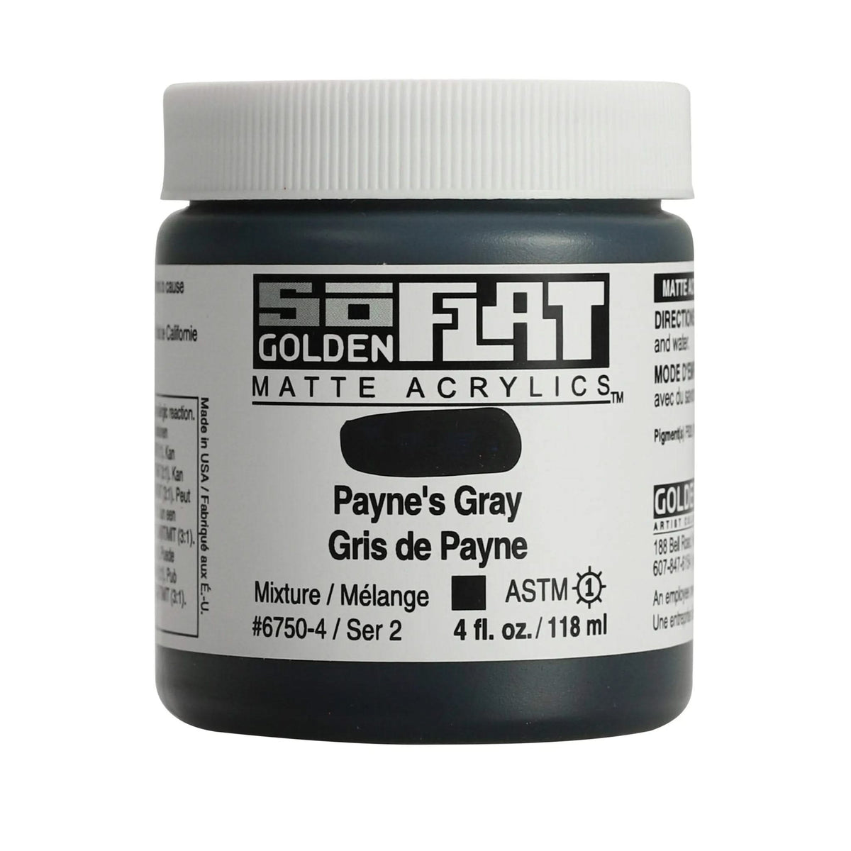 Golden SoFlat Acrylfarbe Paynesgrau 118 ml - Kidis Art