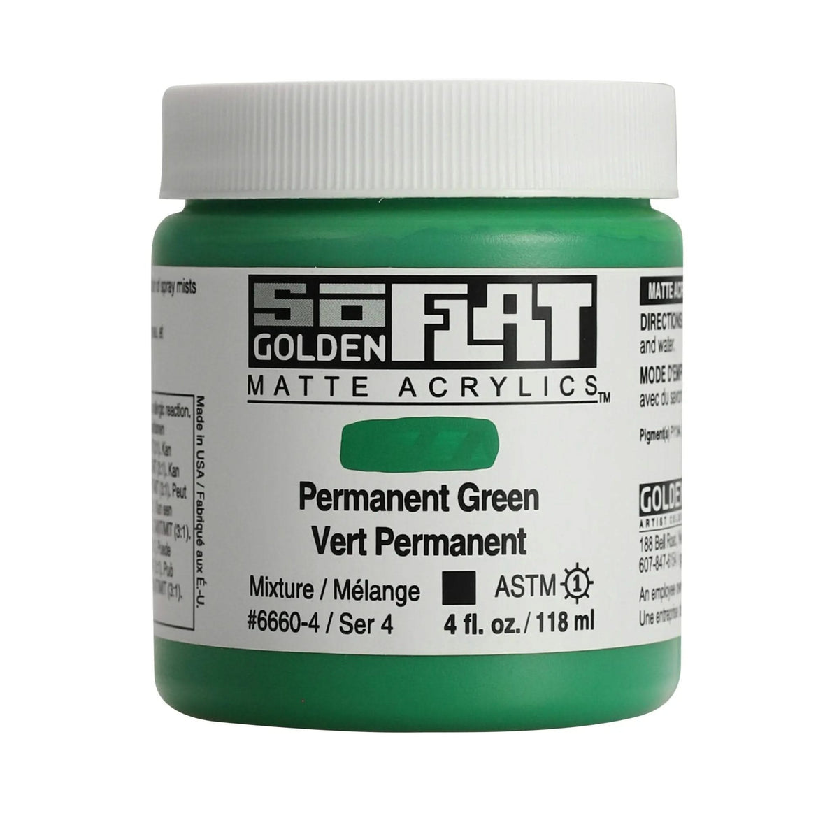 Golden SoFlat Acrylfarbe Permanentgrun 118 ml - Kidis Art