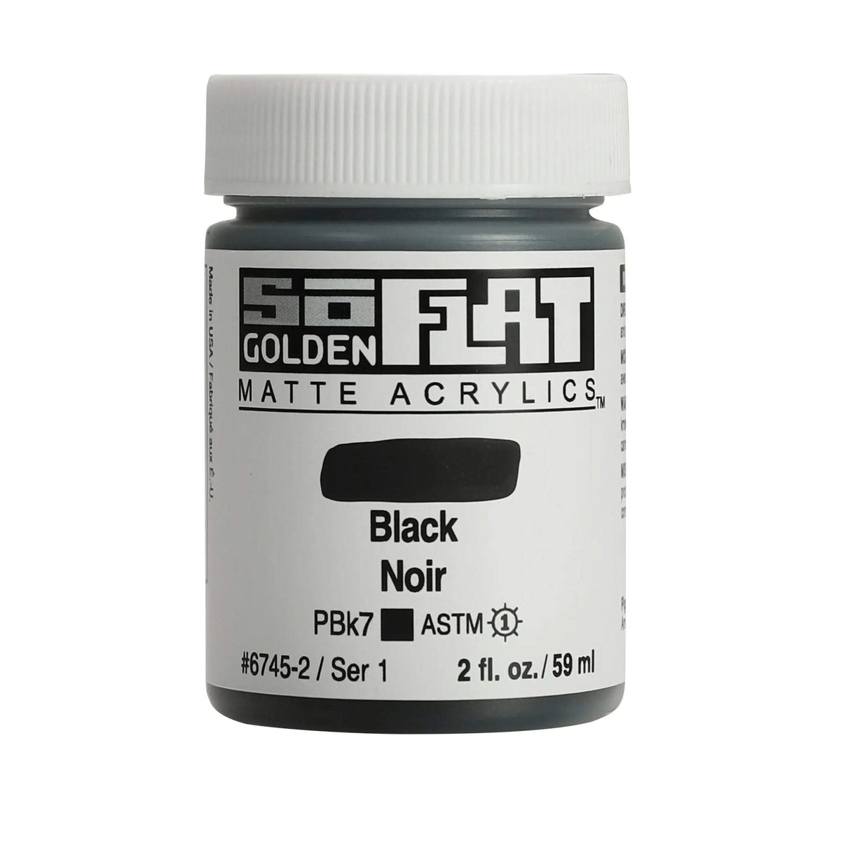 Golden SoFlat Acrylfarbe Schwarz 2 Oz. / 59 ml - Kidis Art