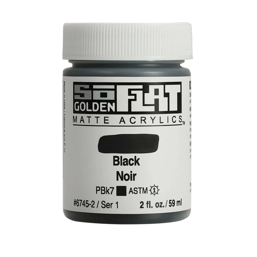 Golden SoFlat Acrylfarbe Schwarz 2 Oz. / 59 ml - Kidis Art
