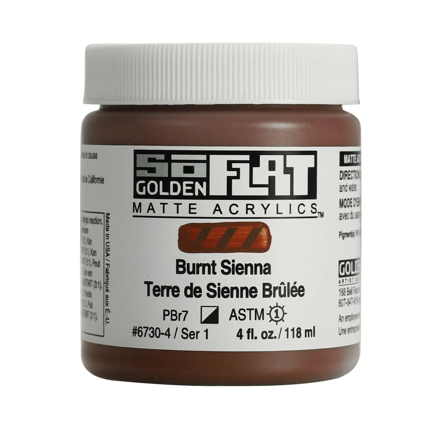 Golden SoFlat Acrylfarbe Siena Gebrannt 118 ml - Kidis Art
