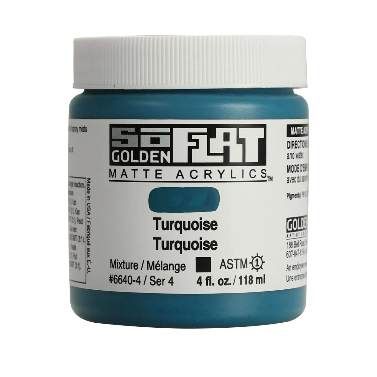 Golden SoFlat Acrylfarbe Turkis 4 Oz. / 118 ml - Kidis Art