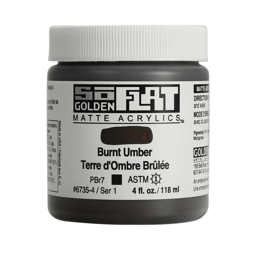 Golden SoFlat Acrylfarbe Umbra Gebrannt 118 ml - Kidis Art