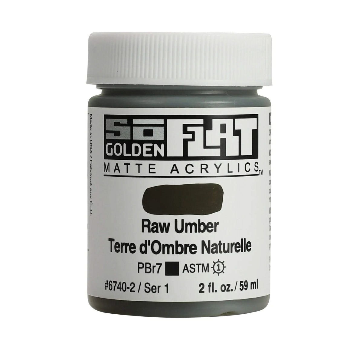 Golden SoFlat Acrylfarbe Umbra Natur 2 Oz. /59 ml - Kidis Art