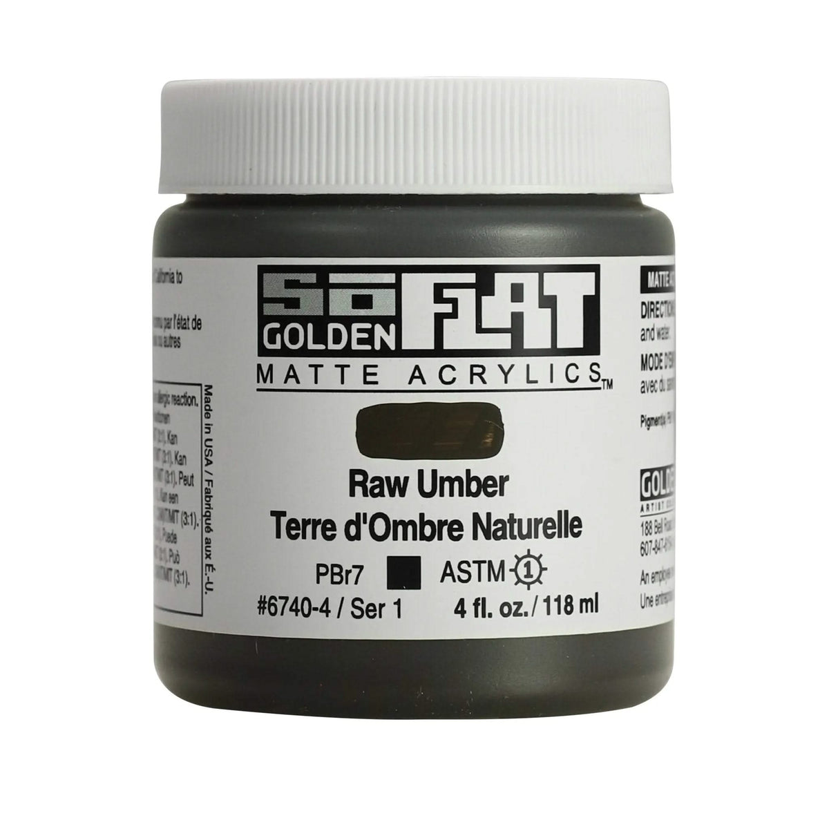 Golden SoFlat Acrylfarbe Umbra Natur 4 Oz. /118m - Kidis Art