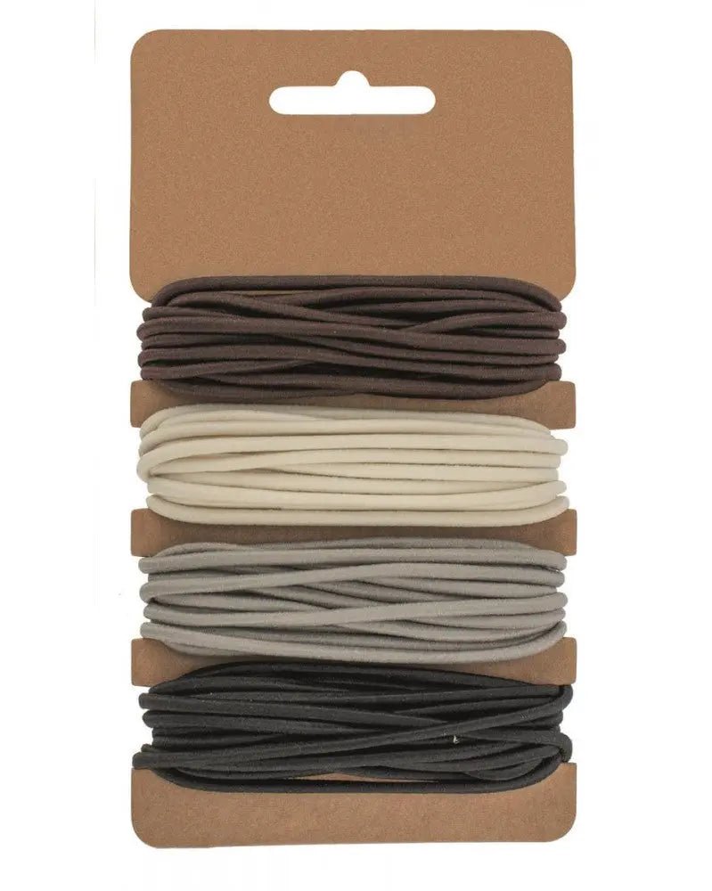 Gummibänder, 4x3m, Ø 2mm, beige/grau/braun/schwarz - Kidis Art