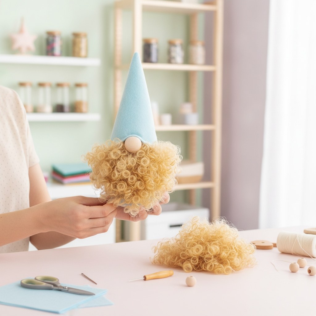 Haar gekraust Polyester ca.15g gold - Kidis Art