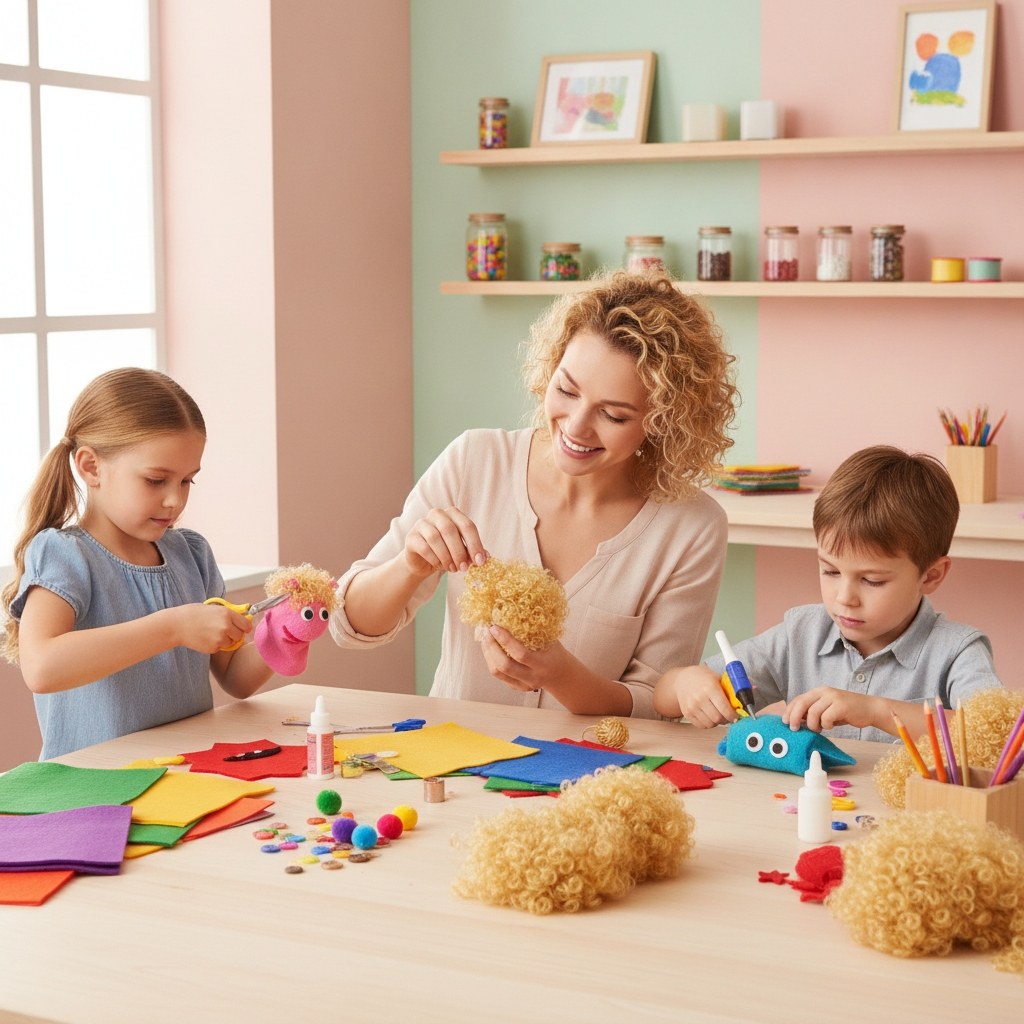 Haar gekraust Polyester ca.15g gold - Kidis Art