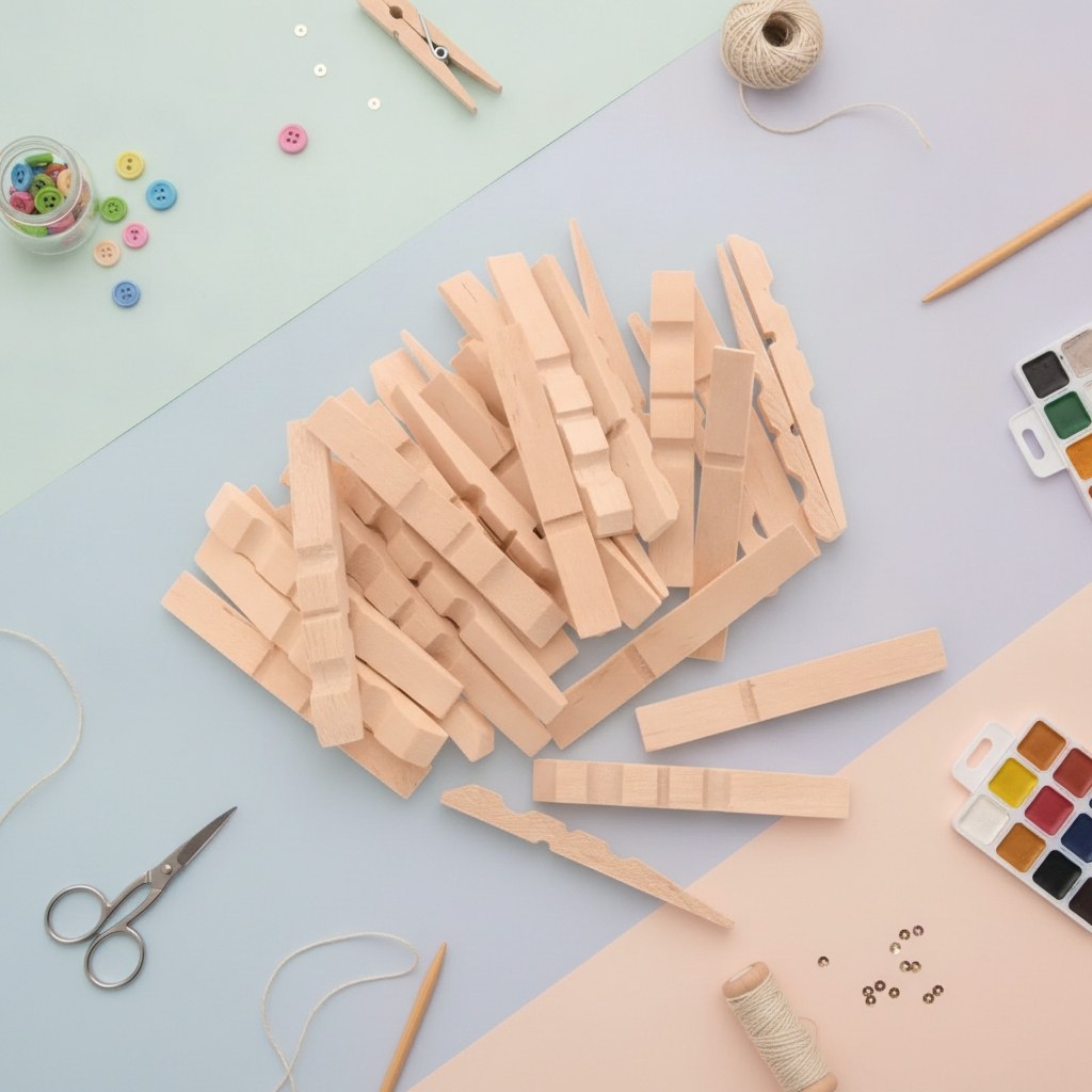 Halb-Wäscheklammern Holz 72mm 100 Stk - Kidis Art