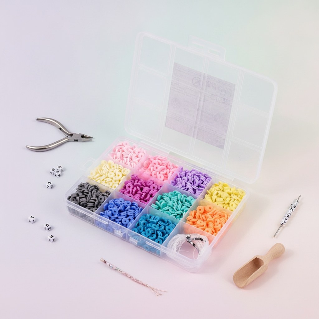 Heishi-Perlen-Set pastell ca.1.000St./pcs - Kidis Art
