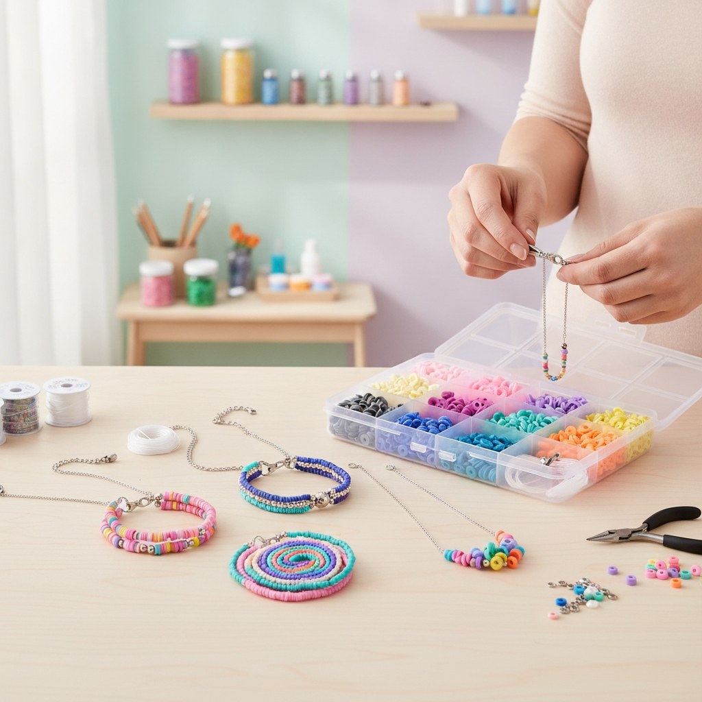 Heishi-Perlen-Set pastell ca.1.000St./pcs - Kidis Art