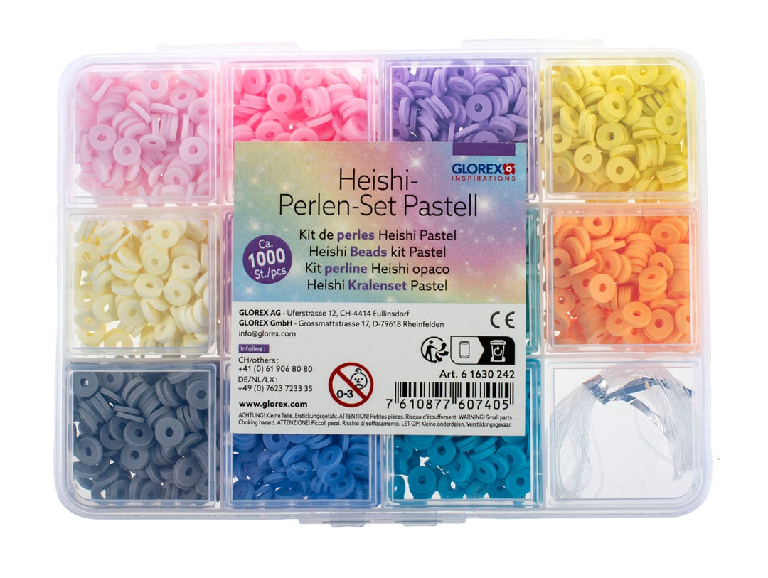 Heishi - Perlen - Set pastell ca.1.000St./pcs - Kidis Art