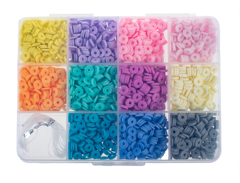 Heishi - Perlen - Set pastell ca.1.000St./pcs - Kidis Art