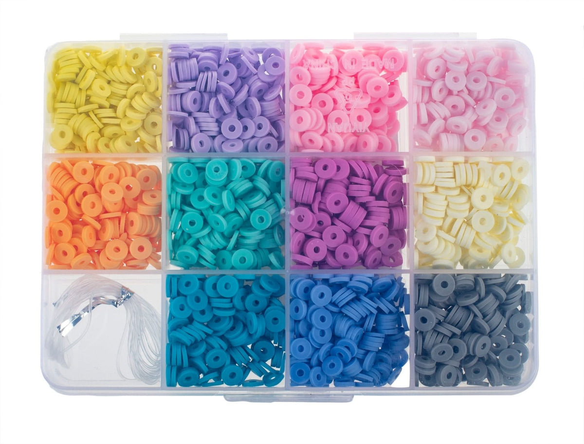 Heishi-Perlen-Set pastell ca.1.000St./pcs - Kidis Art