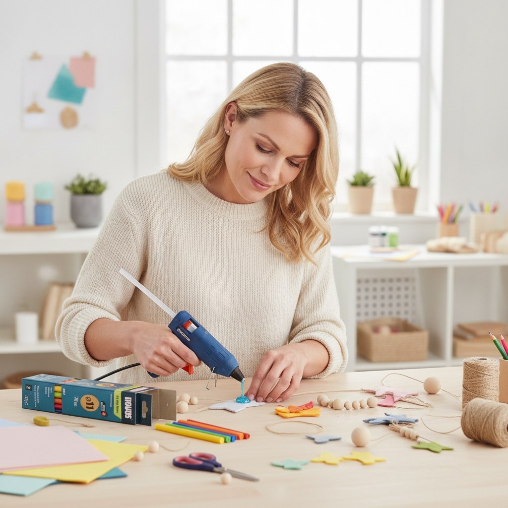 Heißklebesticks farbig sortiert 11 mm, 10 Stück per Pack - Kidis Art