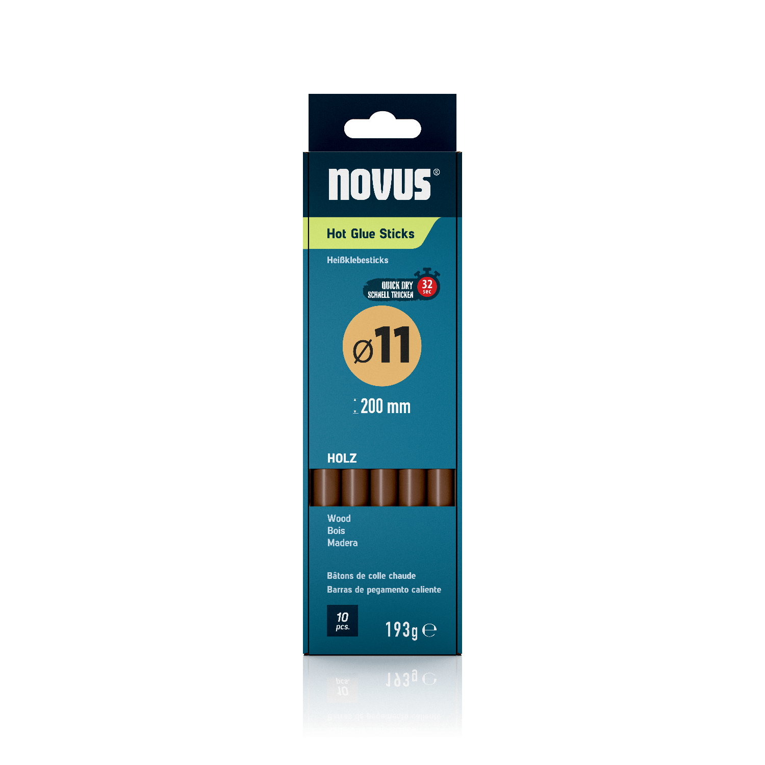 Heißklebesticks für Holz 11 mm, 10 Stück per Pack - Kidis Art
