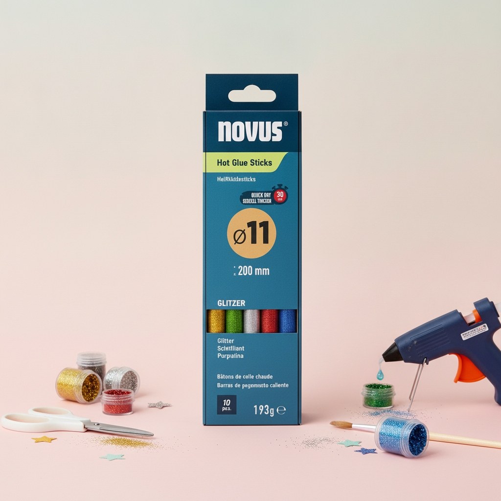 Heißklebesticks Glitzer 11 mm, 10 Stück per Pack - Kidis Art