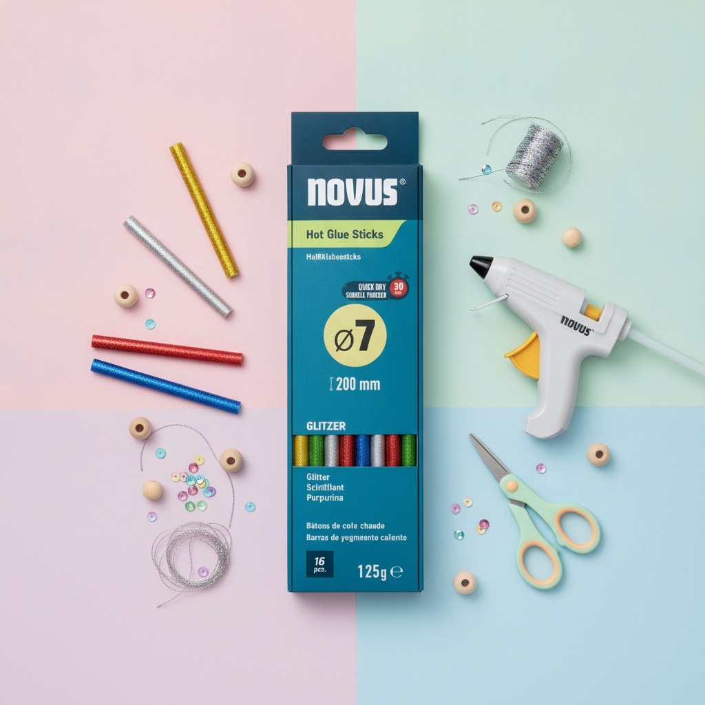 Heißklebesticks Glitzer 7 mm, 16 Stück per Pack - Kidis Art