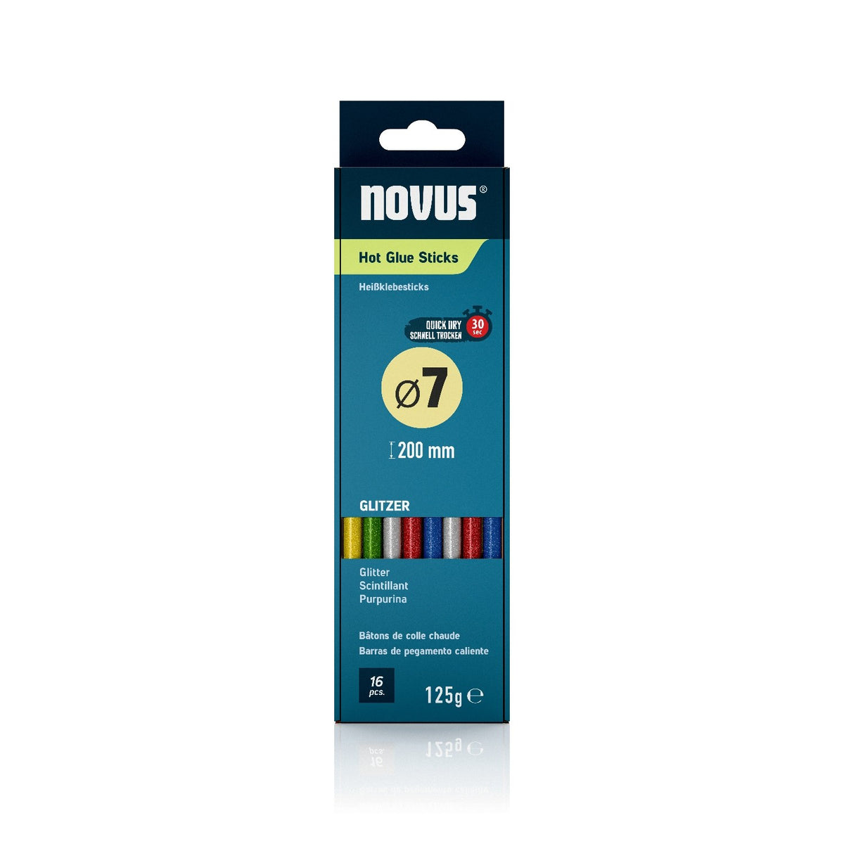 Heißklebesticks Glitzer 7 mm, 16 Stück per Pack - Kidis Art