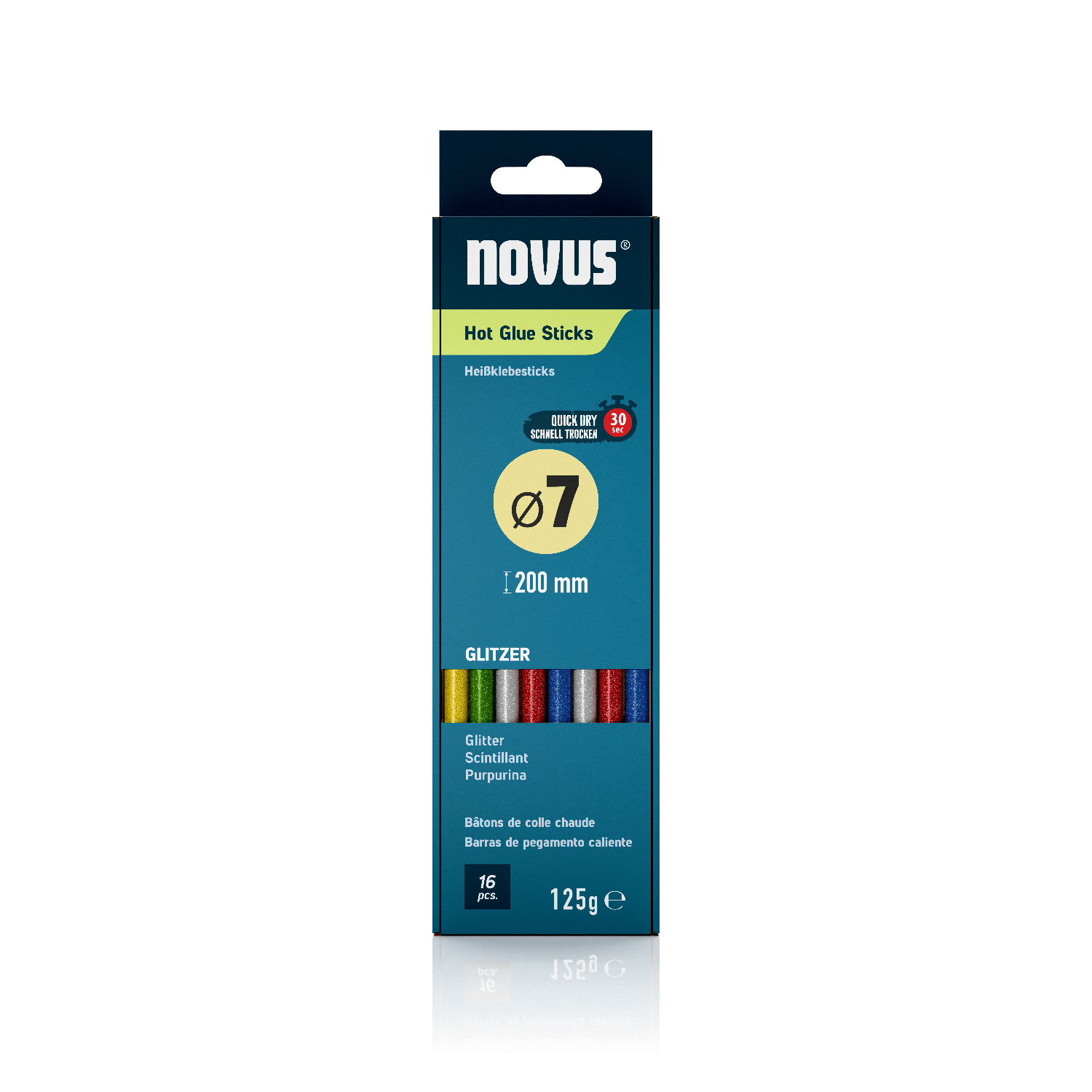 Heißklebesticks Glitzer 7 mm, 16 Stück per Pack - Kidis Art