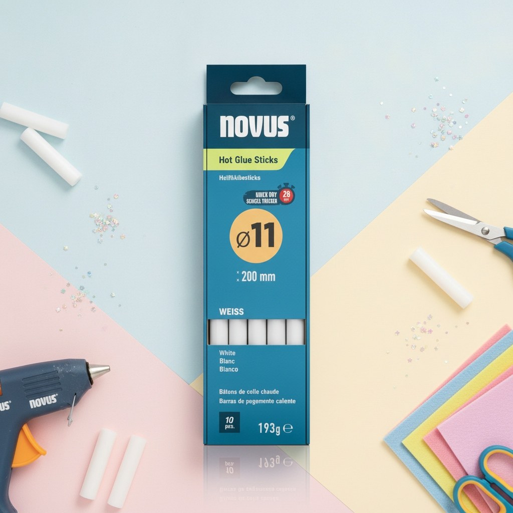 Heißklebesticks weiss 11 mm, 10 Stück per Pack - Kidis Art
