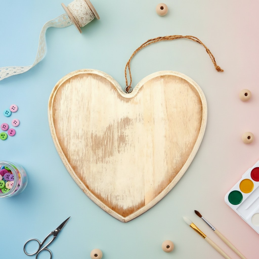 Herz aus Holz 20x19x1,5cm weiss - Kidis Art