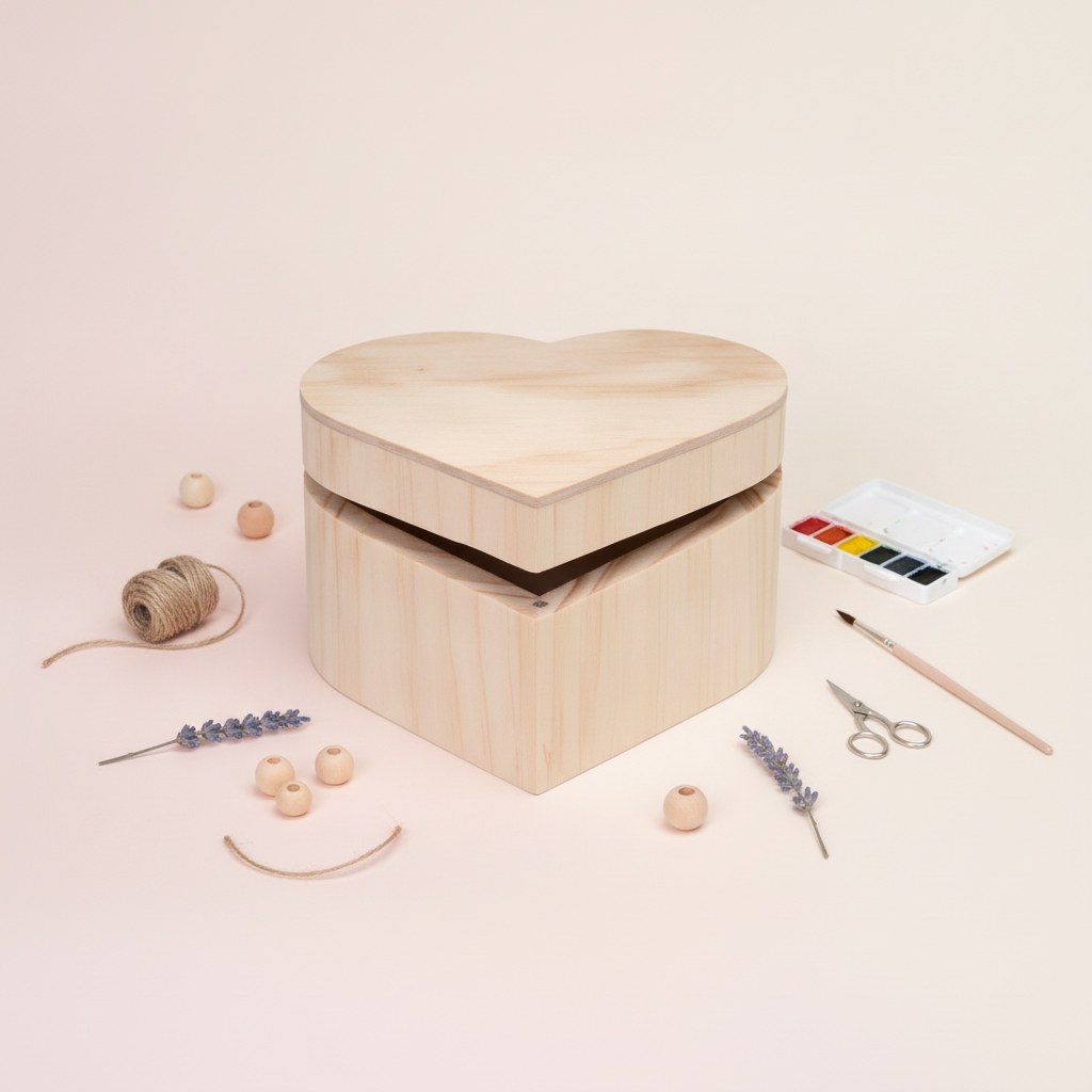 Herz-Box Holz 9x8,5x6cm, FSC - Kidis Art