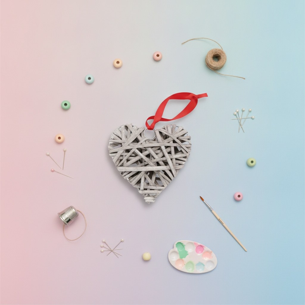 Herz Weide grau Ø 10cm - Kidis Art