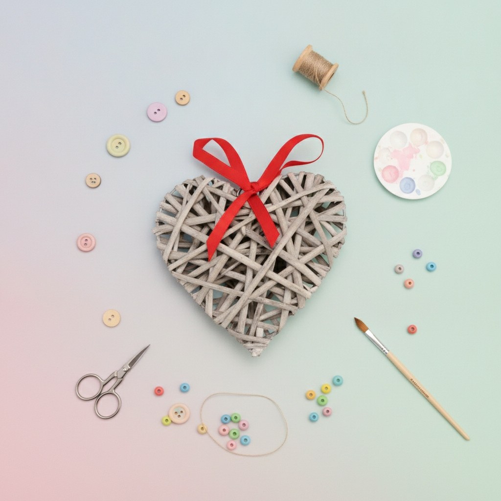 Herz Weide grau Ø 15cm - Kidis Art