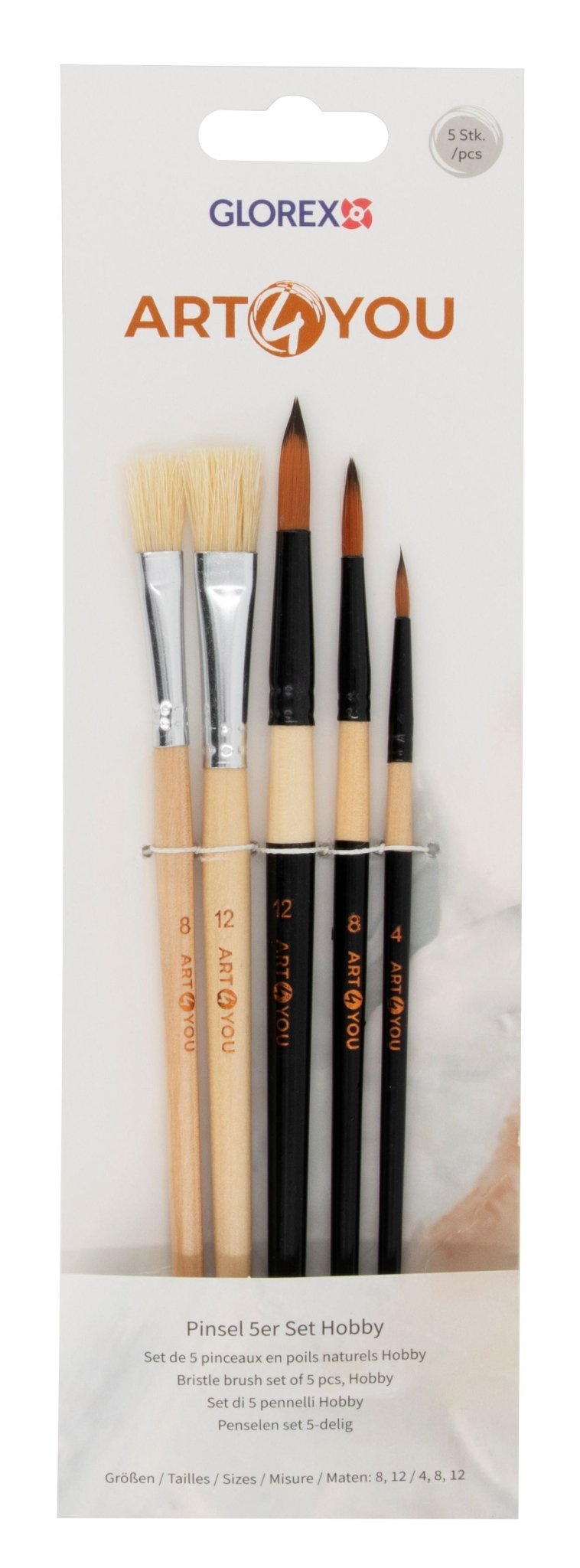 Hobbypinsel-Set 5tlg Borsten 8+12/Synthetic 4+8+12 - Kidis Art