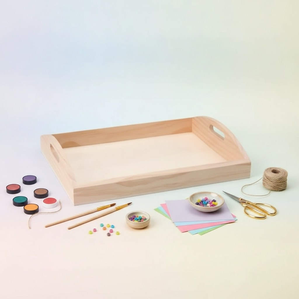 Holz-Serviertablett 37x28x7cm - Kidis Art