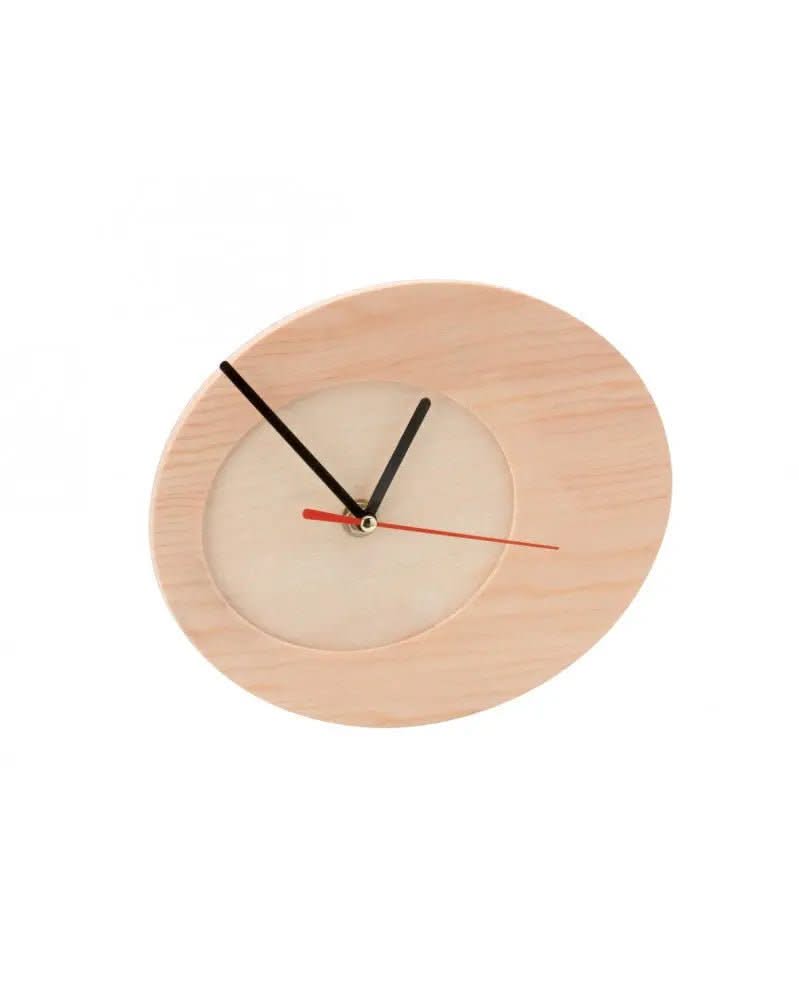 Holz-Uhr oval 17x20cm, FSC - Kidis Art
