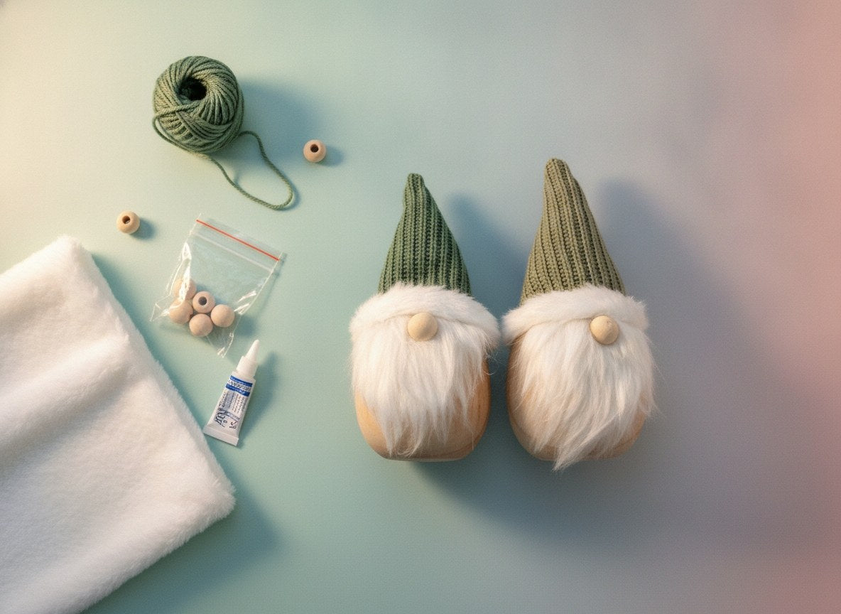 Holz-Wichtel Dekofigur Set mit Bastelmaterialien für DIY Weihnachtsschmuck