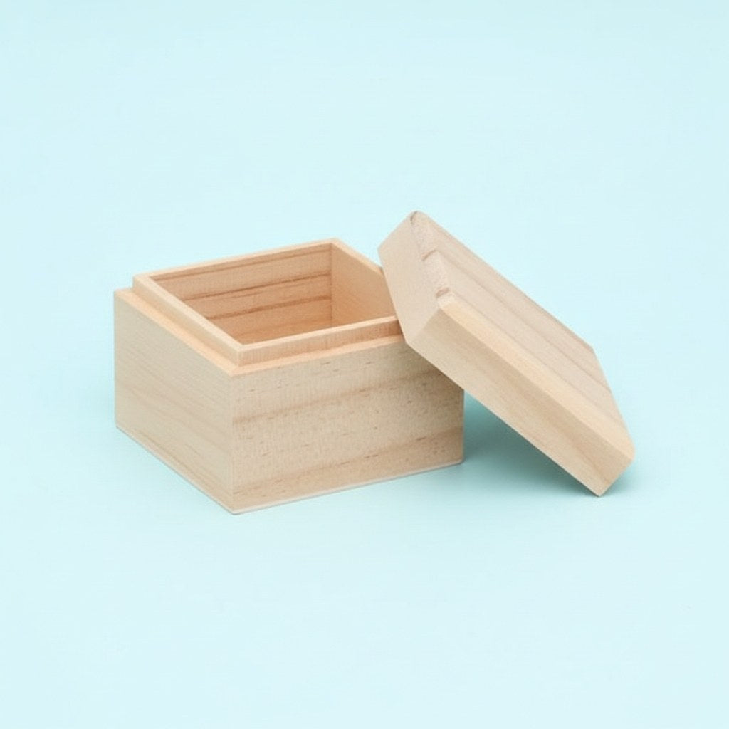 Holzbox quadrt. 7,5x7,5x6cm FSC Kiefer NZ - Kidis Art