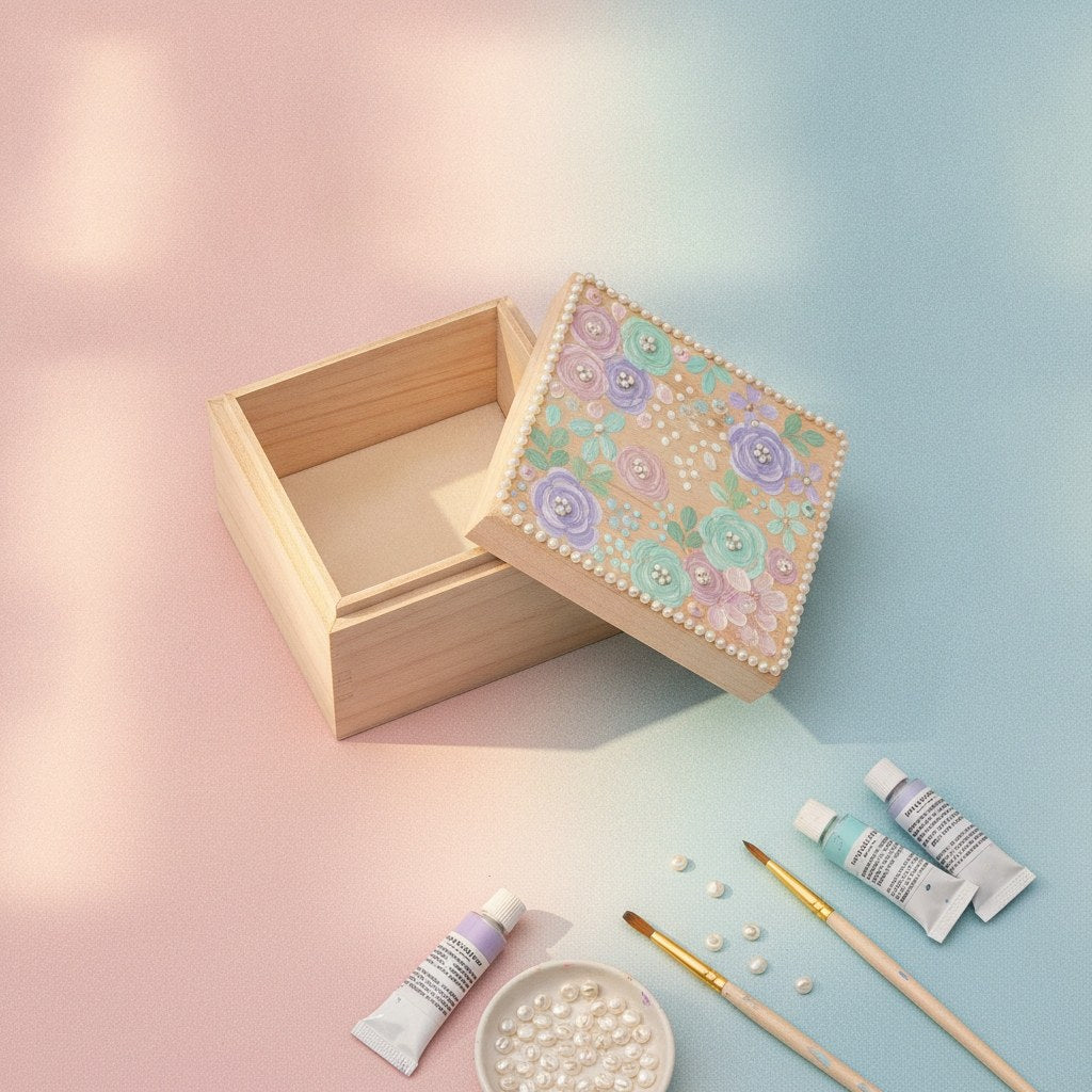 Holzbox quadrt. 10,5x10,5x8cm FSC 80% - Kidis Art